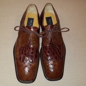 NIB Men Mezlan Platinum Ostrich Sz 10M